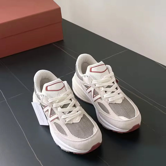 Thick Sole Comfortable Sports Shoes Couple Style Casual Versatile Color Block Men Women's Same Model Increased Breathability Lac